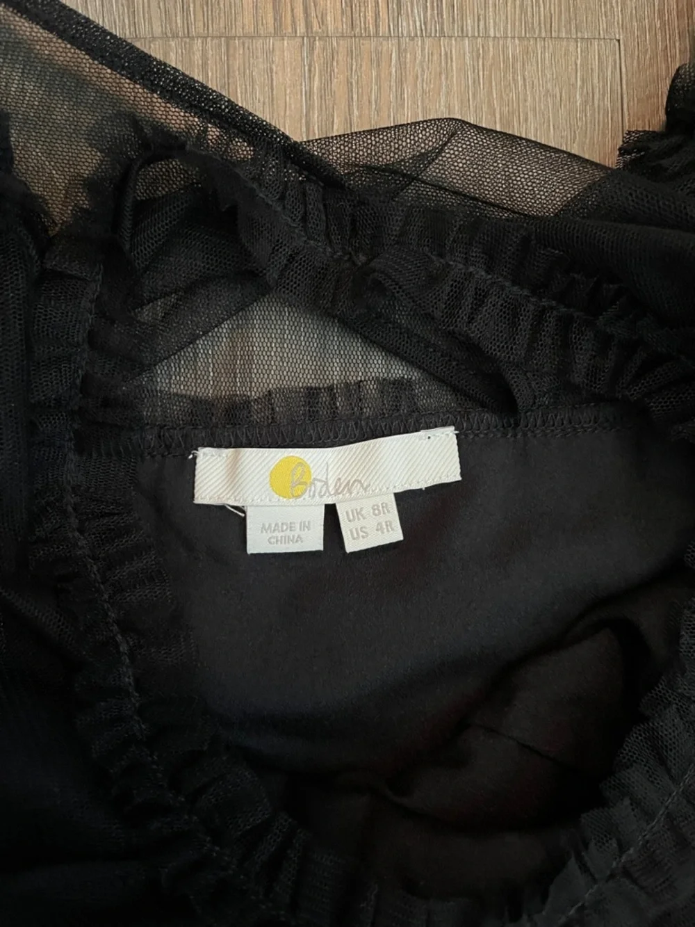 Boden Black Sheer Ruffle-Trim Maxi Dress - Picture 2 of 7